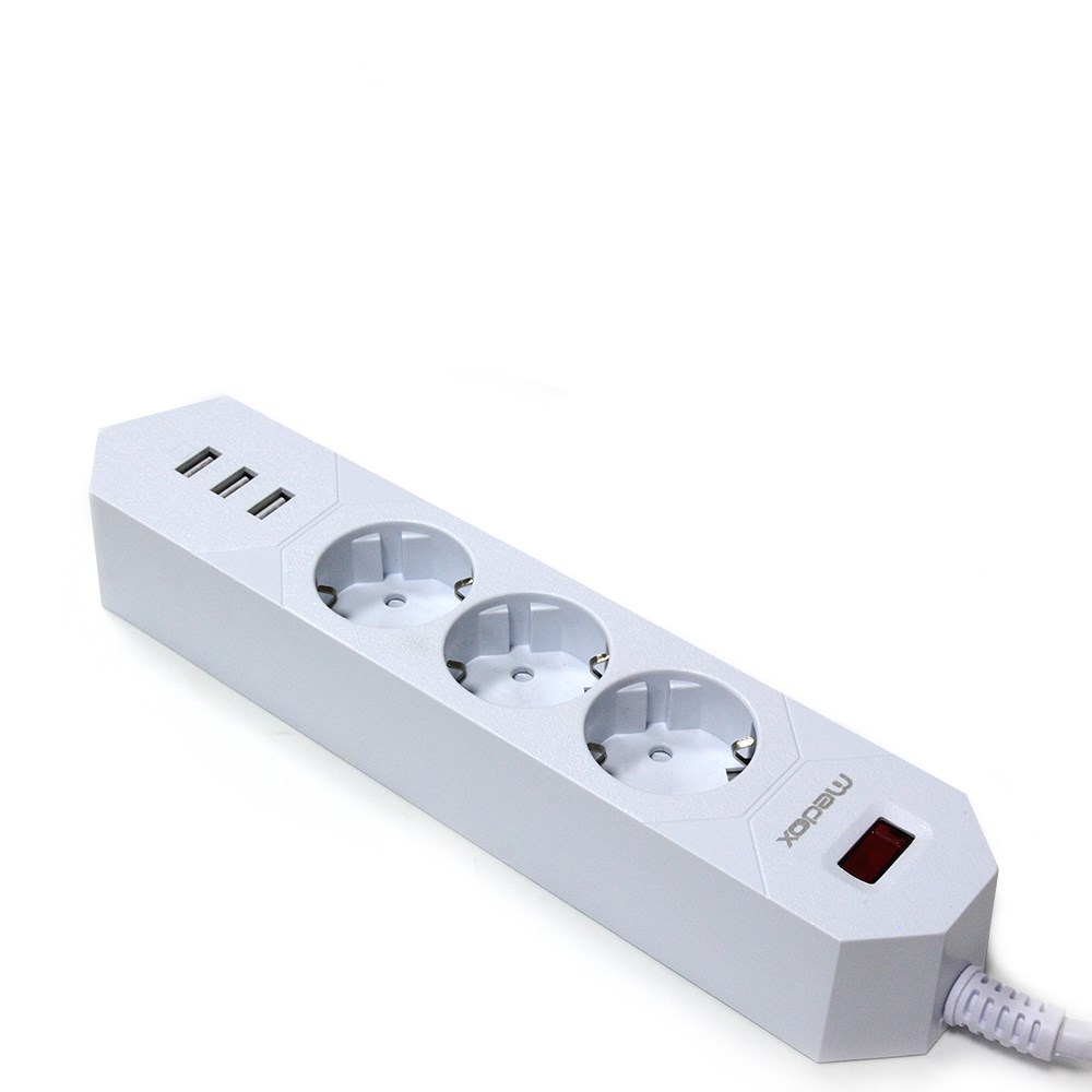 3 usb power 3 outlet extension socket