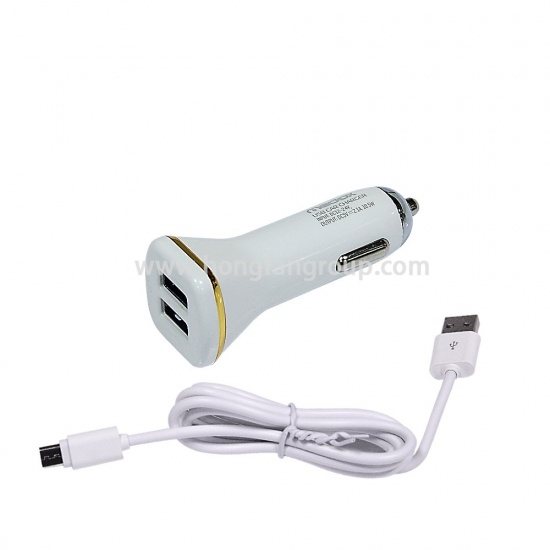 Quick Charge Phone Car Charger with Twin USB Hub