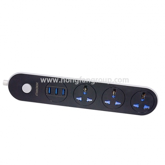 3 Outlet 3 USB Hub Power Socket with CE Approved