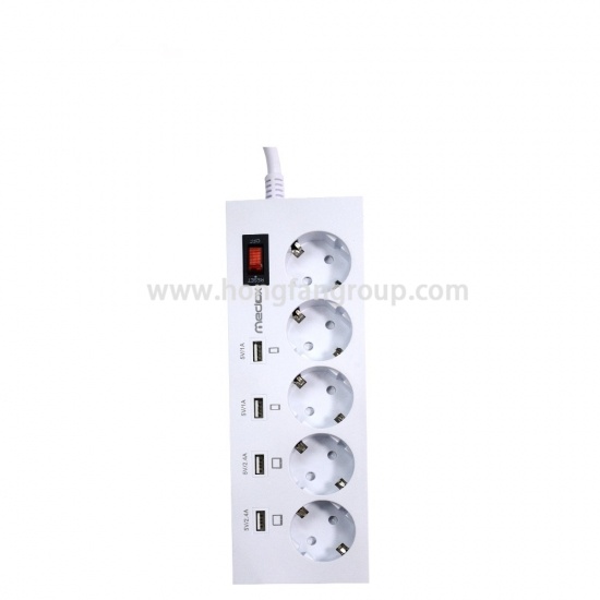 Wall Power Strips with 5 Gang 4 Way Jack