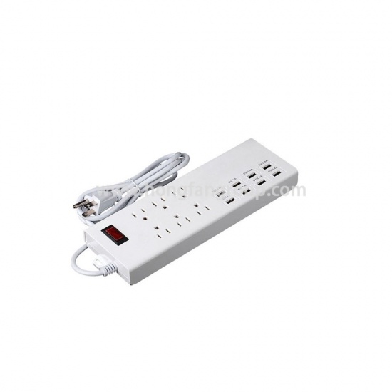 6 Female USA Outlet with 8 USB Charger Hub Power Outlet